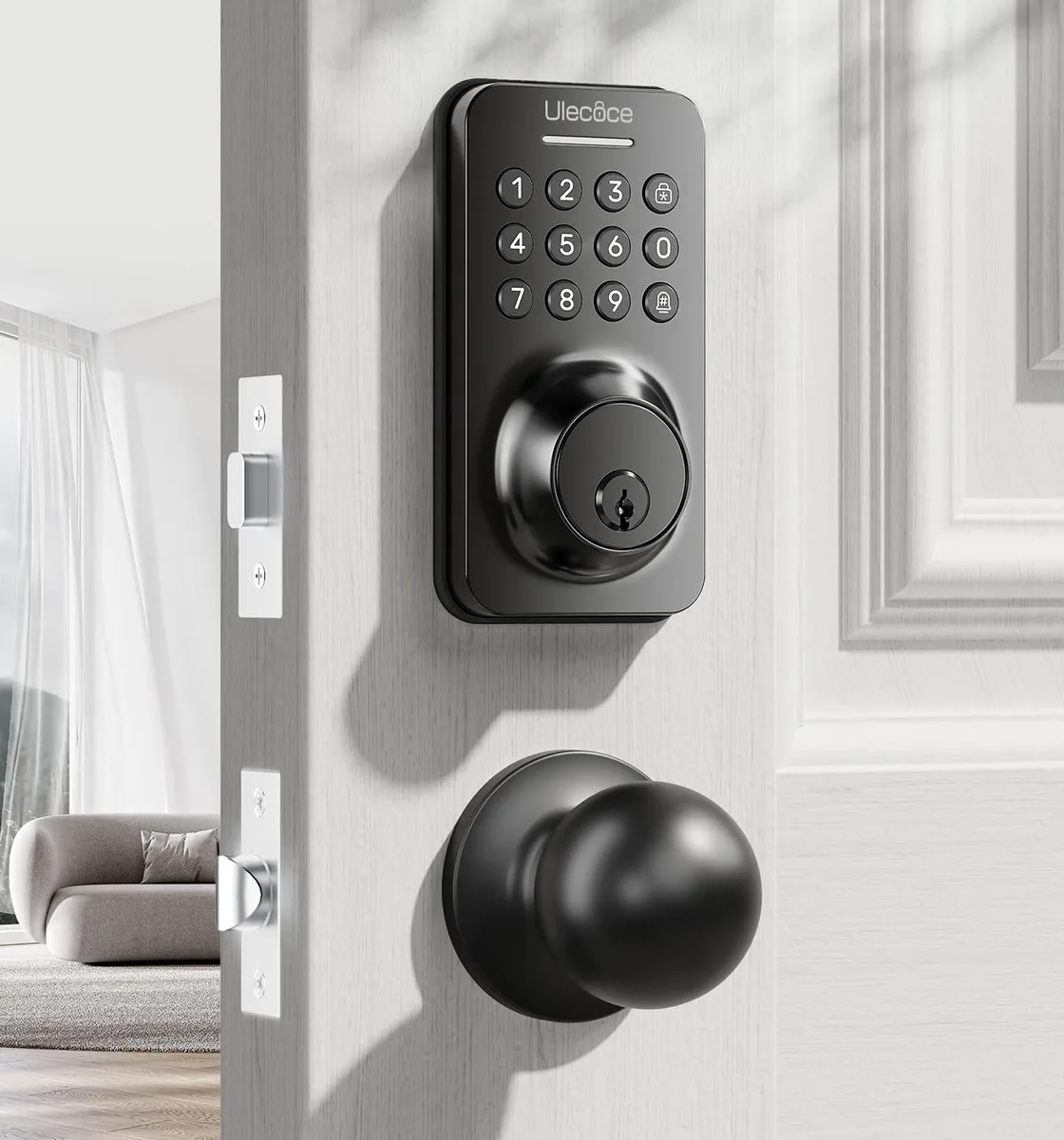 DNBeffulgent DNBeffulgent Keyless Entry Door Lock with Knob Set U18R-B Black 12 pack — product photo