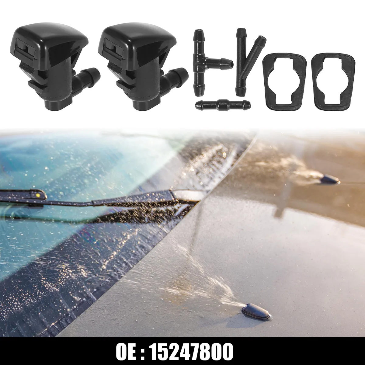 Unique-Bargains Unique-Bargains Front Windshield Washer Nozzles for Pontiac G6 Pack of 7 Black — product photo