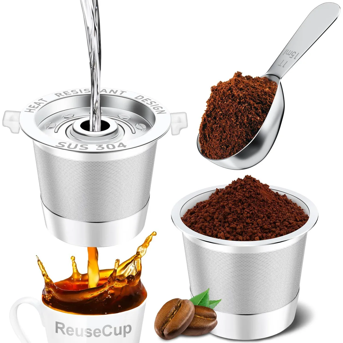 NESSUS NS-KC2-SL02 2-pack reusable K-Cup pod machine — product photo