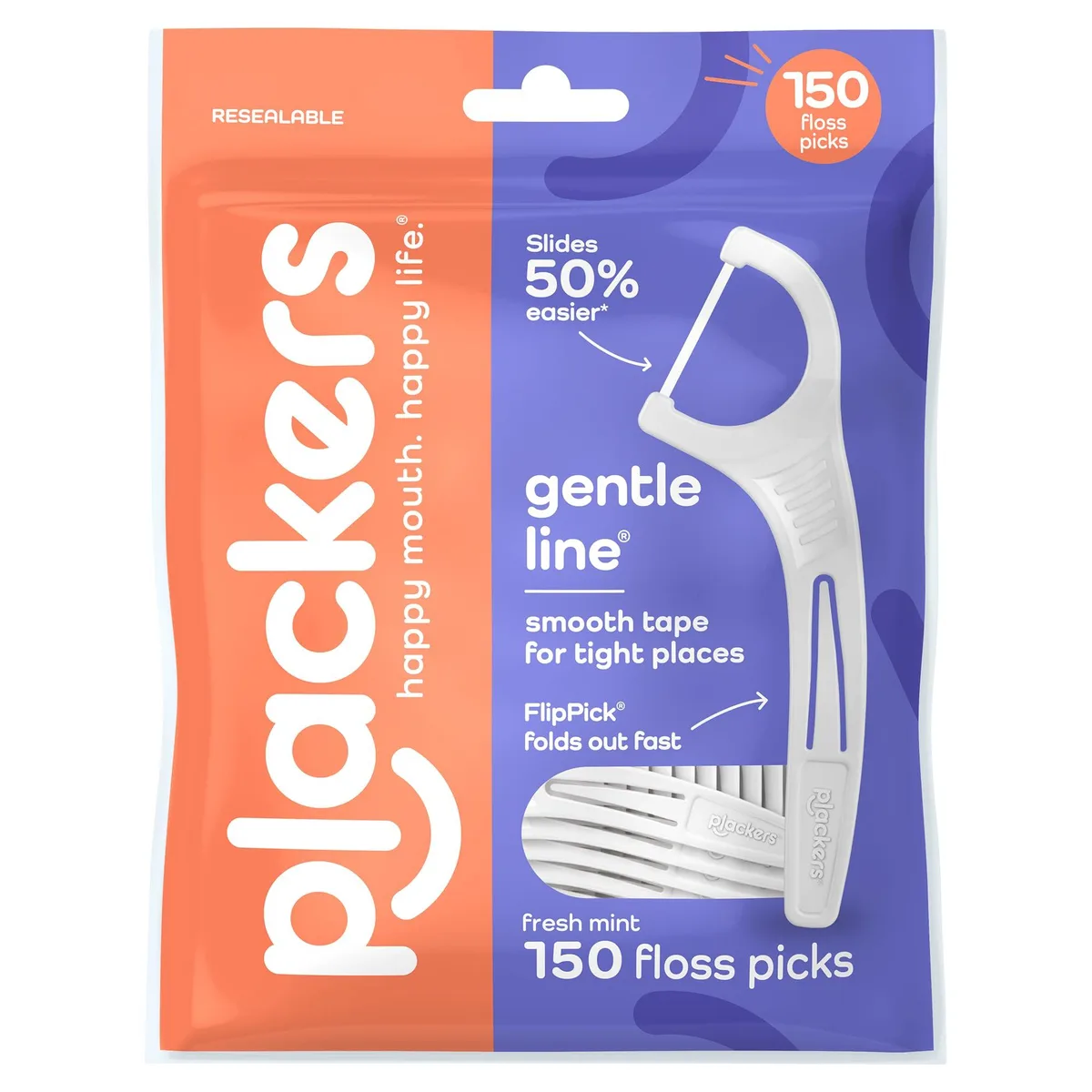  Plackers Gentle Line Floss Picks Super Soft USG47 150 Count — product photo