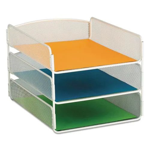 Safco Products Safco Products 3271WH office furniture 3-tier desktop tray white steel 9.3x11.8x8 in — product photo