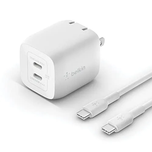 Belkin Belkin WCH011dq2MWH-B6 45W Dual USB-C GaN Charger White — product photo