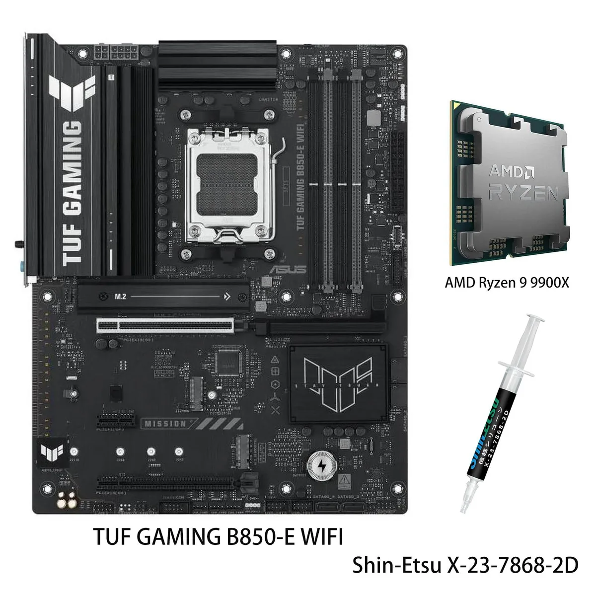 ASUS ASUS TUF GAMING B850-E WIFI + Ryzen 9 9900X AMD motherboard combo — product photo