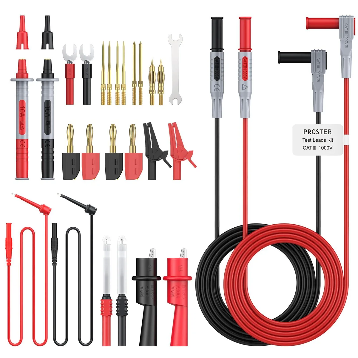 KEHIPI KEHIPI 27pcs Multimeter Test Lead Kit CATIII 1000V — product photo