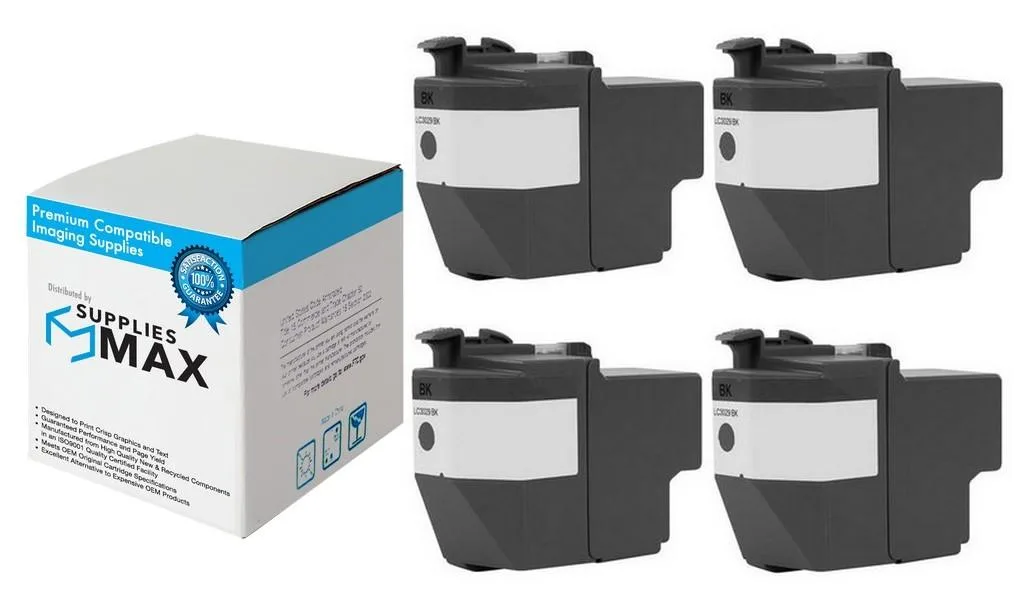 SuppliesMax SuppliesMax LC-3029BK_4PK Black Inkjet 4 Pack 3000 Pages — product photo