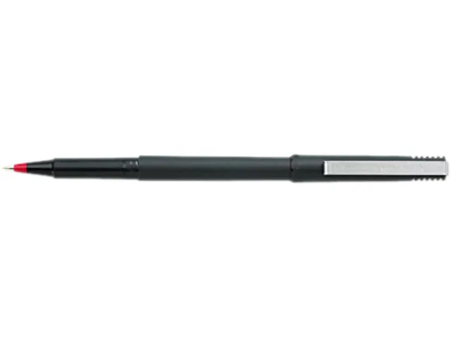 Red rollerball stick pen with micro point, box of twelve