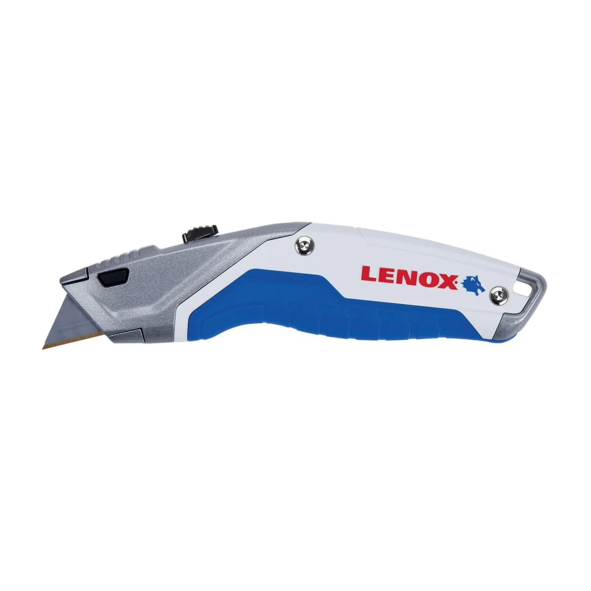 LENOX 22-7 Retractable Utility Knife, Aluminum, Blue, 3 Blades — product photo
