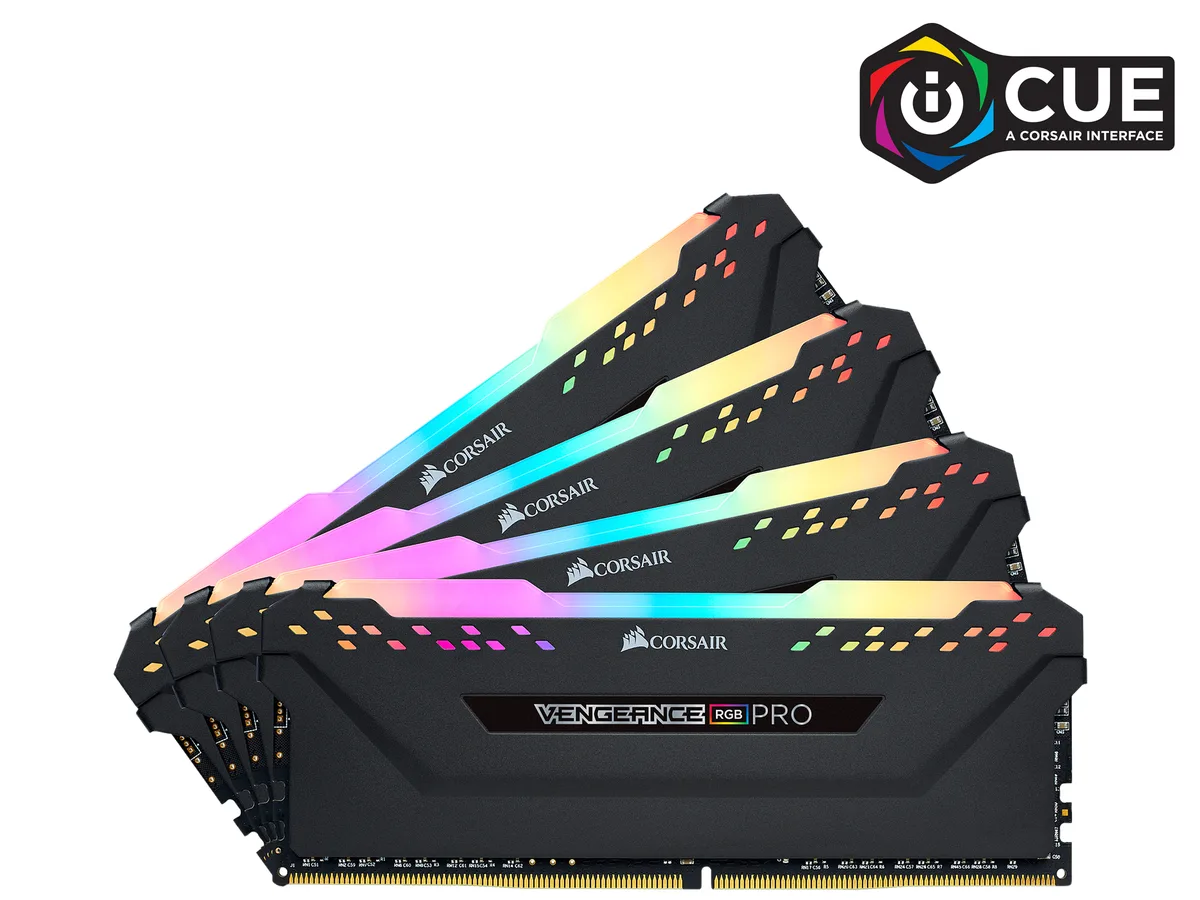 Corsair Corsair Vengeance RGB Pro CMW64GX4M4C3000C15 64GB (4×16GB) DDR4 3000 CL15 desktop RAM — product photo