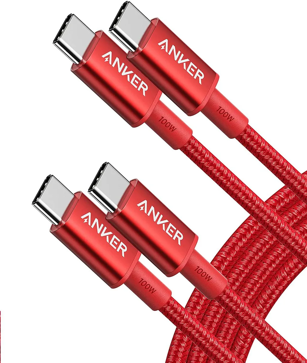 Anker Anker 333 USB-C to USB-C Cable 6ft 100W 2-Pack Red — product photo