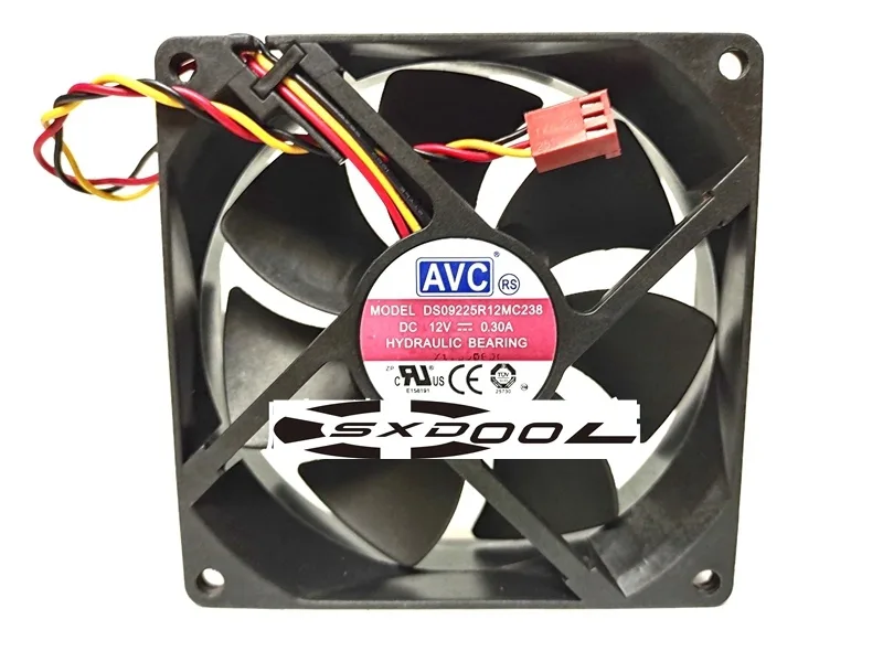 SXDOOL SXDOOL 92mm Case Fan AVC 9225 DS09225R12MC238 12V .3A 3 Wires — product photo