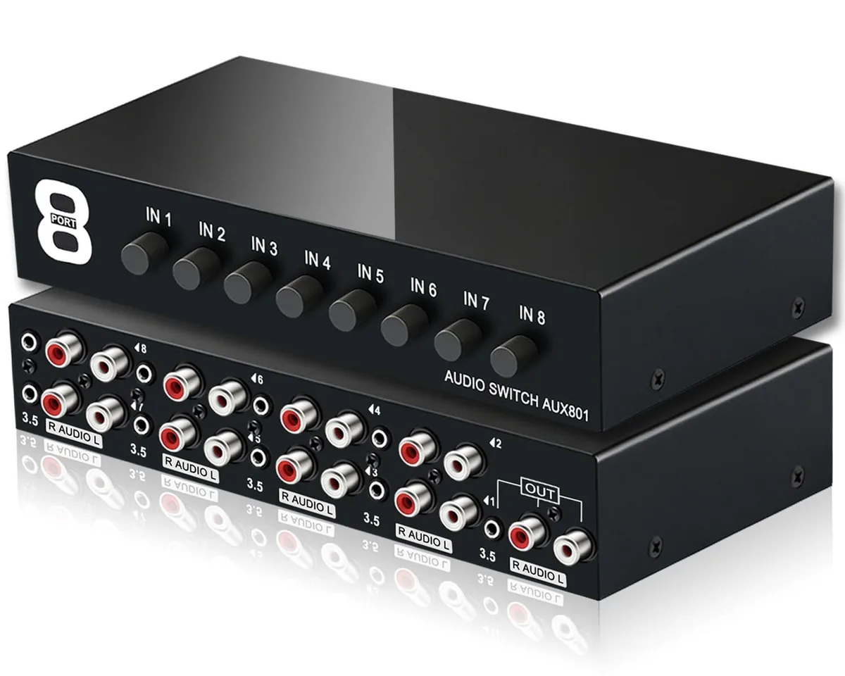 AVer AUX-801 8 in 1 Out Audio Switcher Selector — product photo