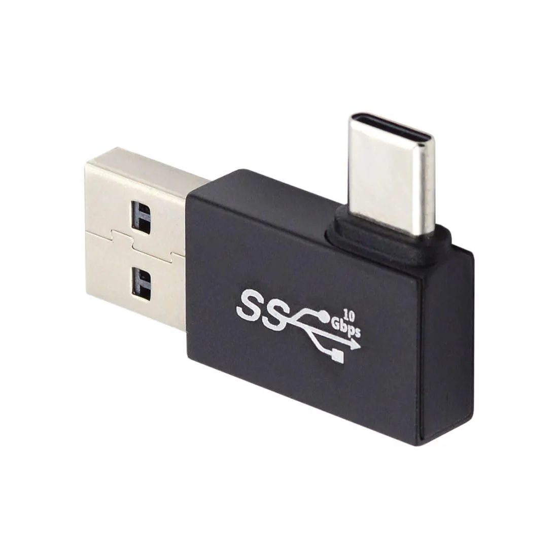 LORDWORLD LORDWORLD USB-C to USB 3.0 Adapter 10Gbps 90° Left Angle — product photo