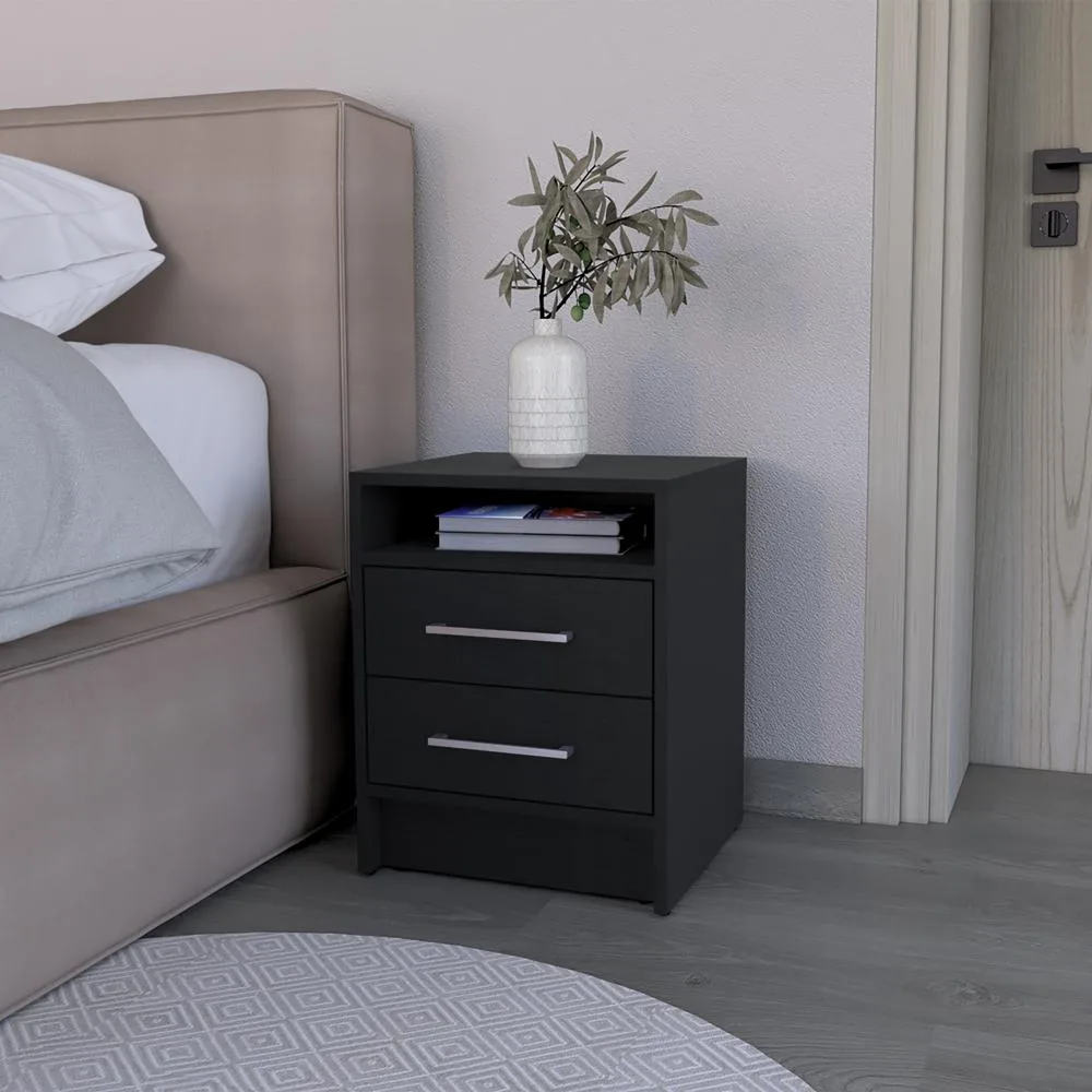 tuphen tuphen Nightstand Cartiz Two Drawers Black Wengue Finish — product photo