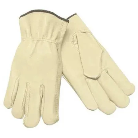 MCR Safety MCR Safety 3401M Leather Drivers Gloves Shirred Slip-On Cuff Keystone Thumb Personal Protective Equipment — product photo