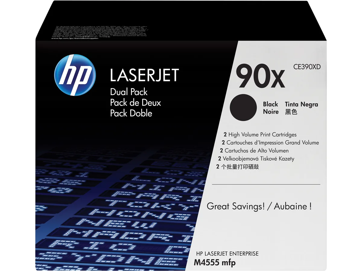 HP HP CE390XD 90X Black Toner Cartridge 2 Pack 24000 Pages — product photo