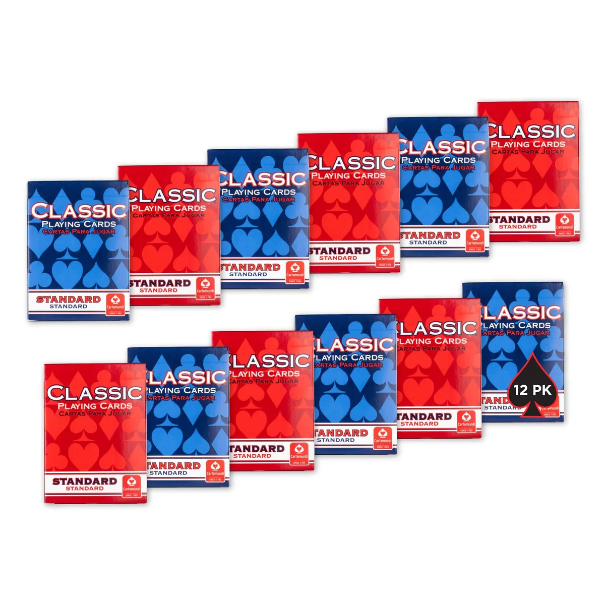  Worry Free Gadgets Classic Standard Index Playing Cards Red/Blue 12 Pack — product photo
