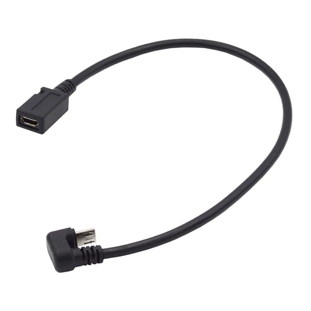 Fervit Fervit Micro USB 2.0 5Pin Male to Female Extension Cable Opposite U Shape Back Angled — product photo