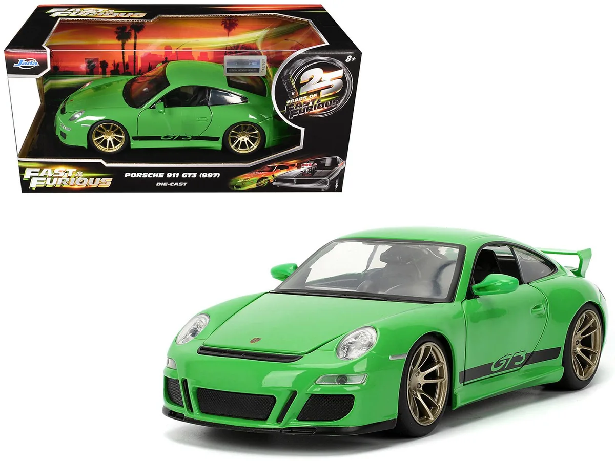 Jada Jada Porsche 911 GT3 (997) Green Black "Fast X" 2023 1/24 Diecast — product photo