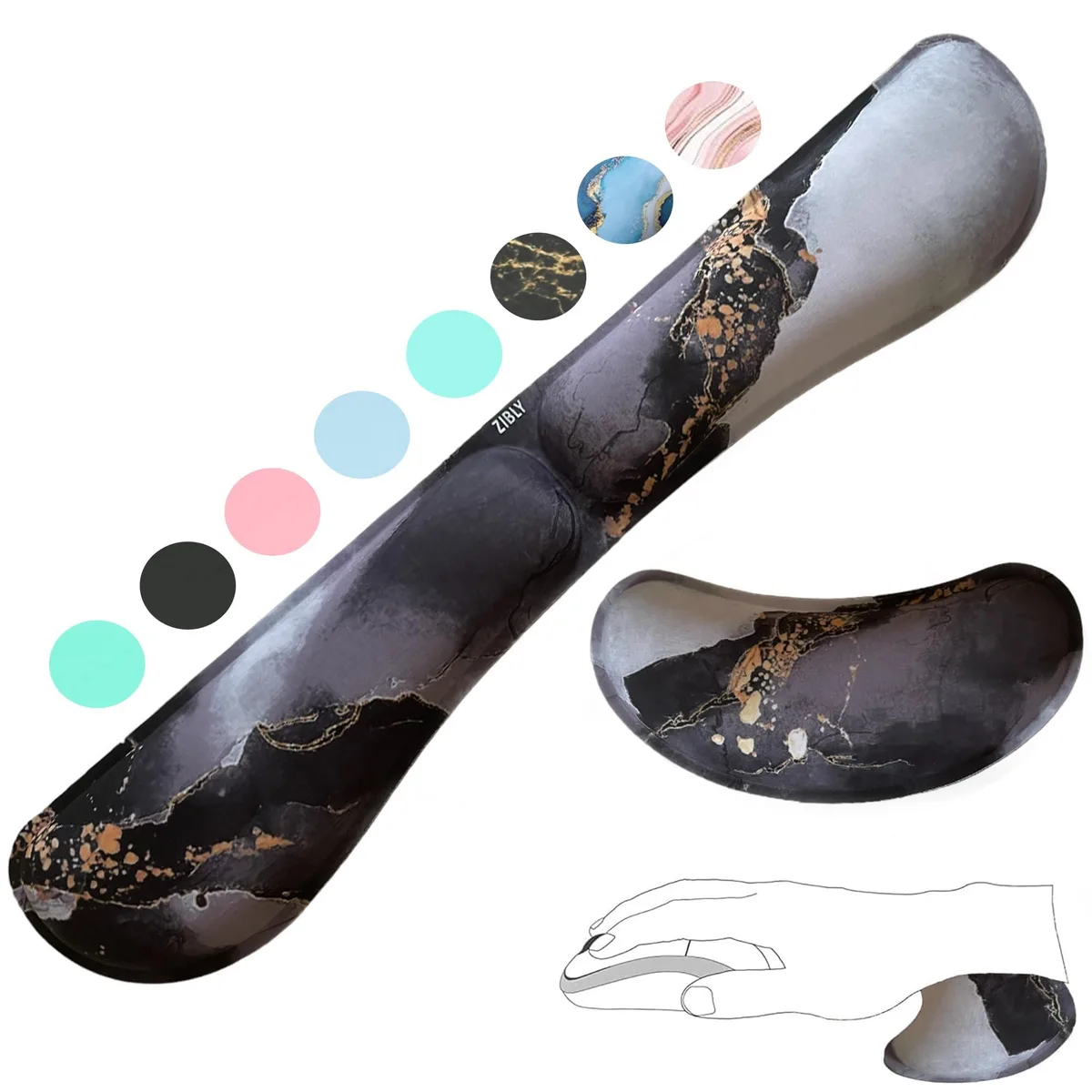 ZIBLY WR156 Wrist Rest Set Pink 17.71 x 3.2 in — product photo
