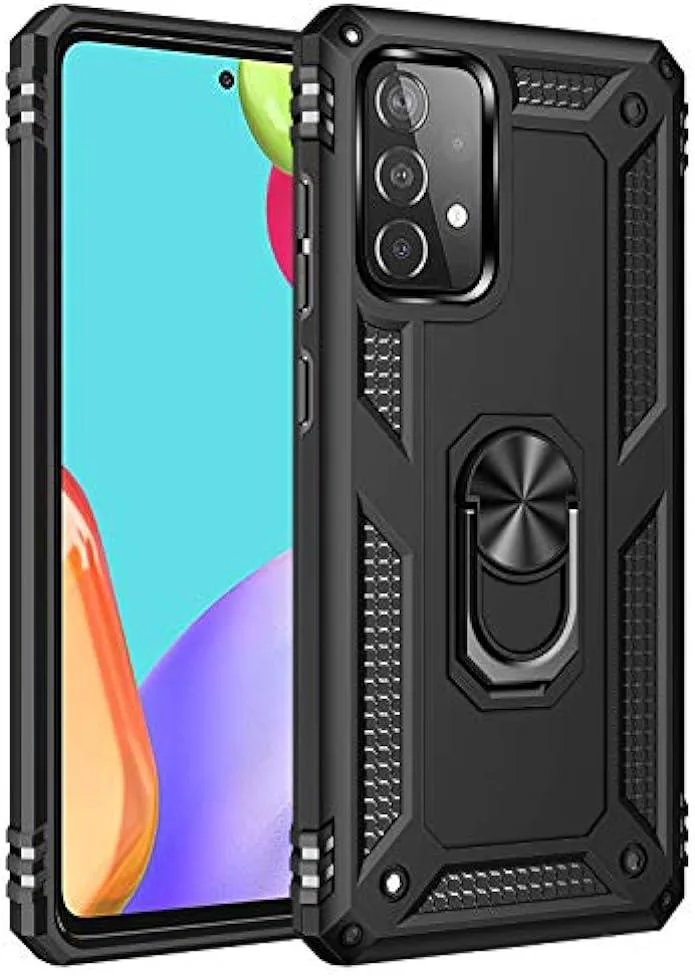 KINGARD KINGARD Samsung Galaxy A52 5G Case 360 Metal Rotating Ring Kickstand (Black) — product photo
