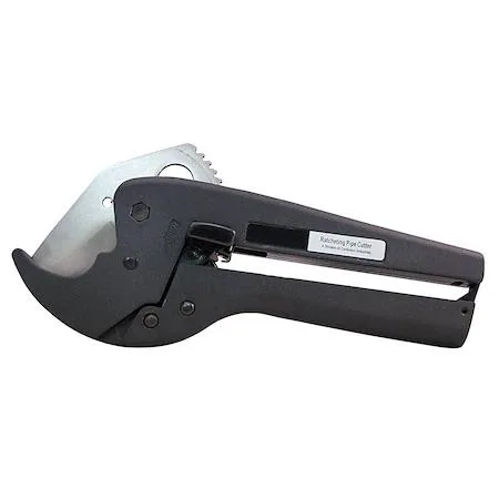 Blue and black ratcheting PVC pipe cutter with ergonomic knob