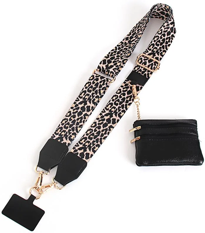Nakedcellphone Nakedcellphone Crossbody Phone Strap with Zipper Pouch Leopard Print CROSSBOD-LEOPARD — product photo