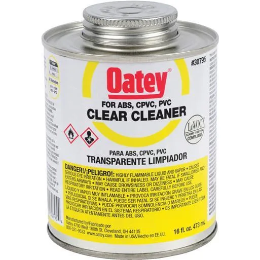 Clear 16 oz can of pipe surface cleaner