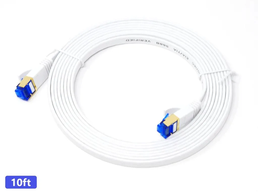 QualGear QualGear Cat 7 Ethernet Cable 10 ft White Flat — product photo