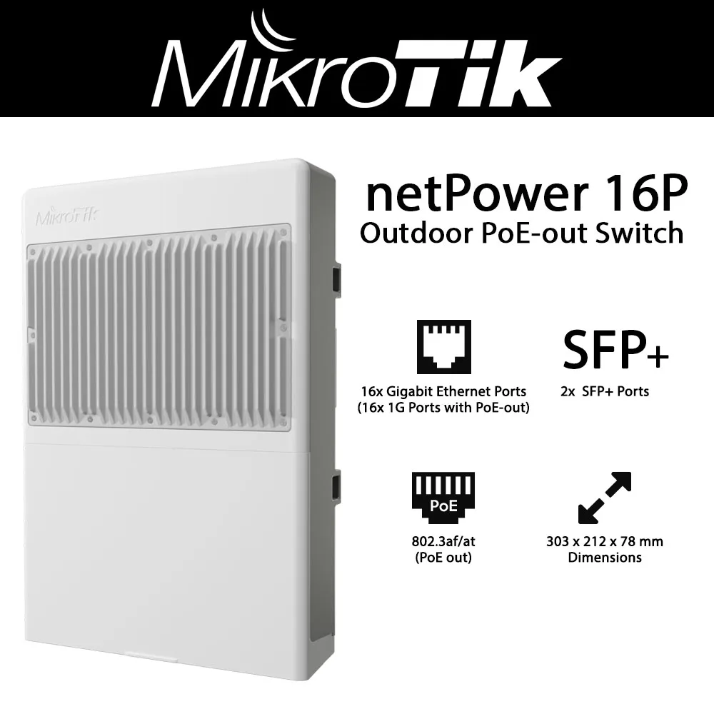 Mikrotik Mikrotik CRS318-16P-2S+OUT netPower 16P outdoor network switch — product photo