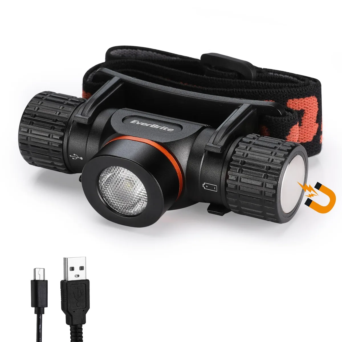Aluminium headlamp with magnetic base, 180° tilt, 1000 lumens, 3.27 x 1.57 x 1.57 inches
