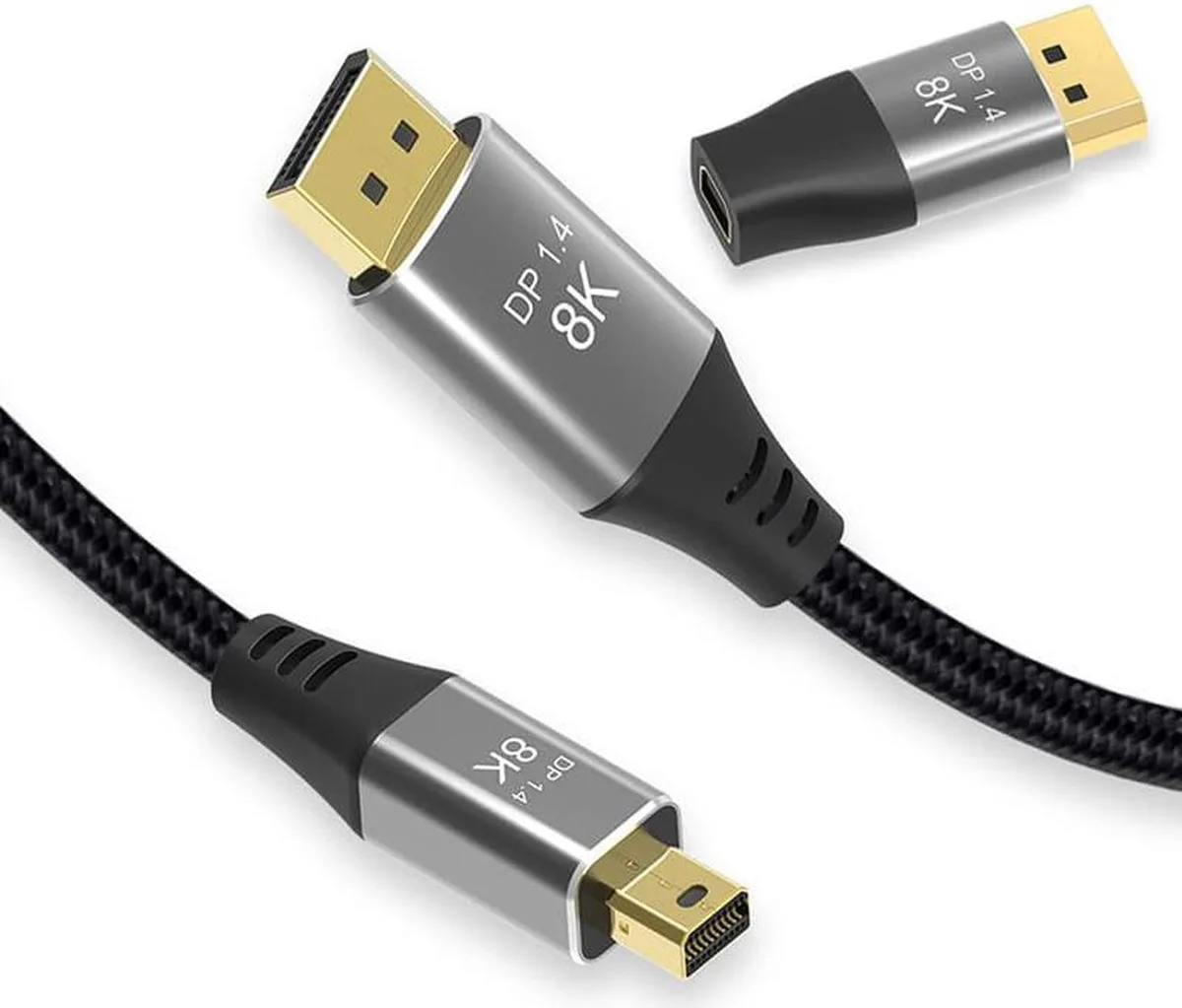 Aomoproing Aomoproing Mini DP to DP 1.4 cable 8K 60Hz 4K 144Hz 1m with adapter — product photo