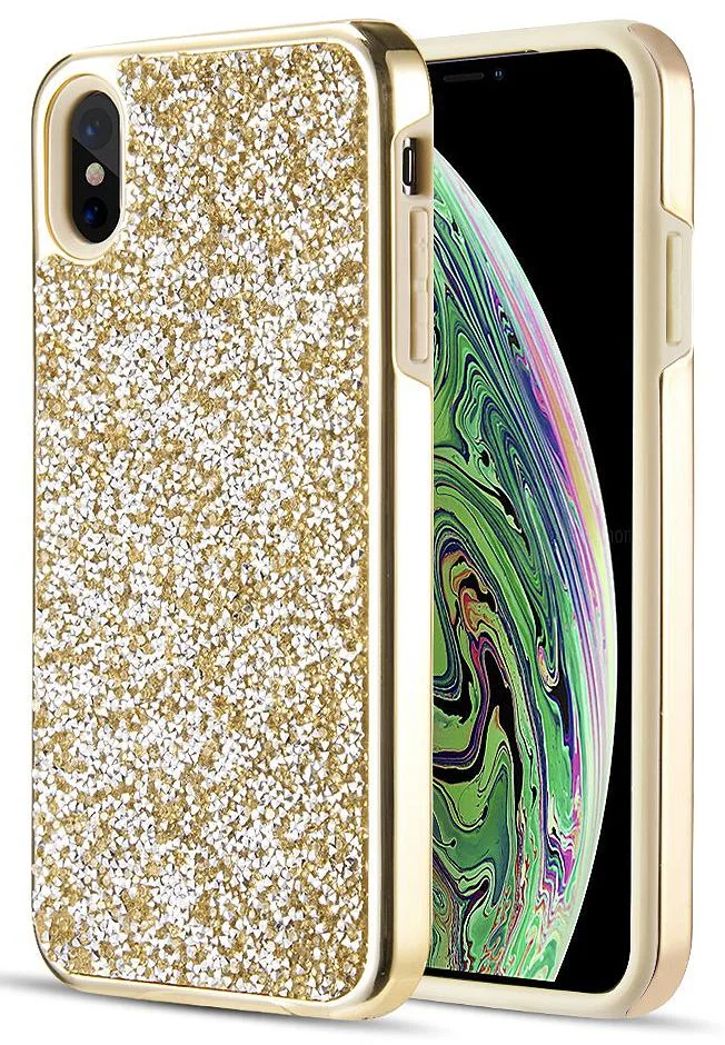 Nakedcellphone Nakedcellphone Gold Studded Rock Crystal Bling Rhinestone Case for iPhone Xs Max 6.5 — product photo