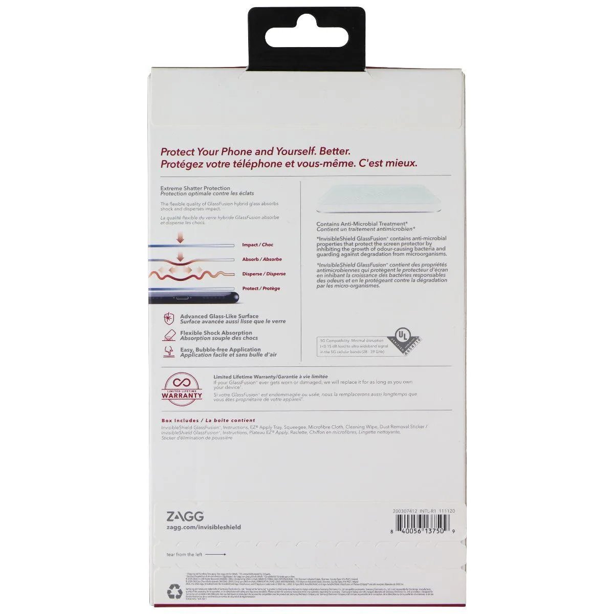 ZAGG ZAGG Invisible Shield GlassFusion+ Screen Protector for Samsung Galaxy S21+ 5G Clear — product photo