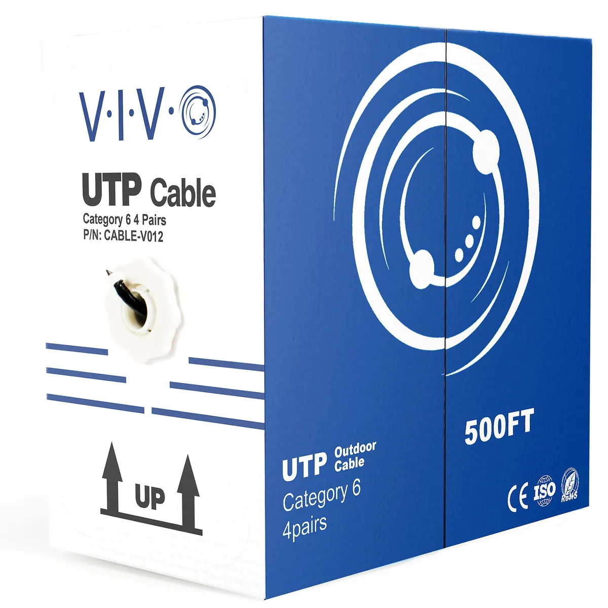 VIVO VIVO 500ft Cat6 network ethernet cable 23 AWG CCA waterproof outdoor burial — product photo
