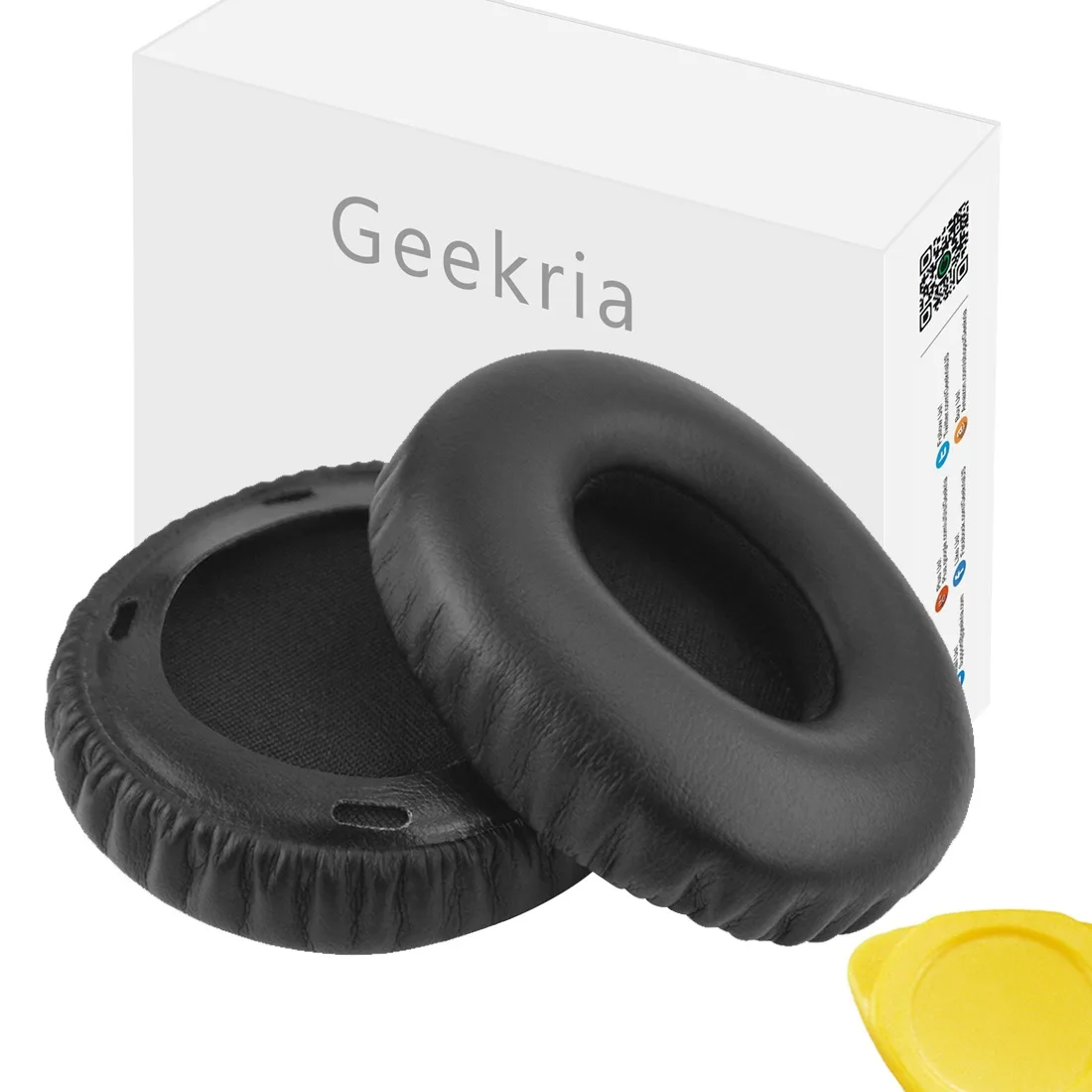 Geekria Geekria QuickFit Protein Leather Replacement Ear Pads for Sony MDR-10RC Headphones (Black) — product photo