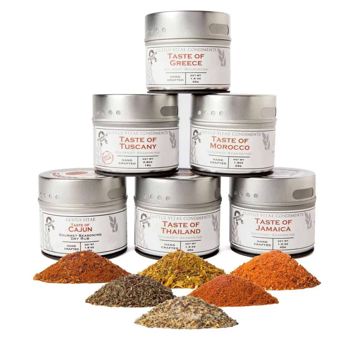 Gustus Vitae Condiments Gustus Vitae Condiments Cuisines of the World Gourmet Seasonings Collection - 6 Tins — product photo