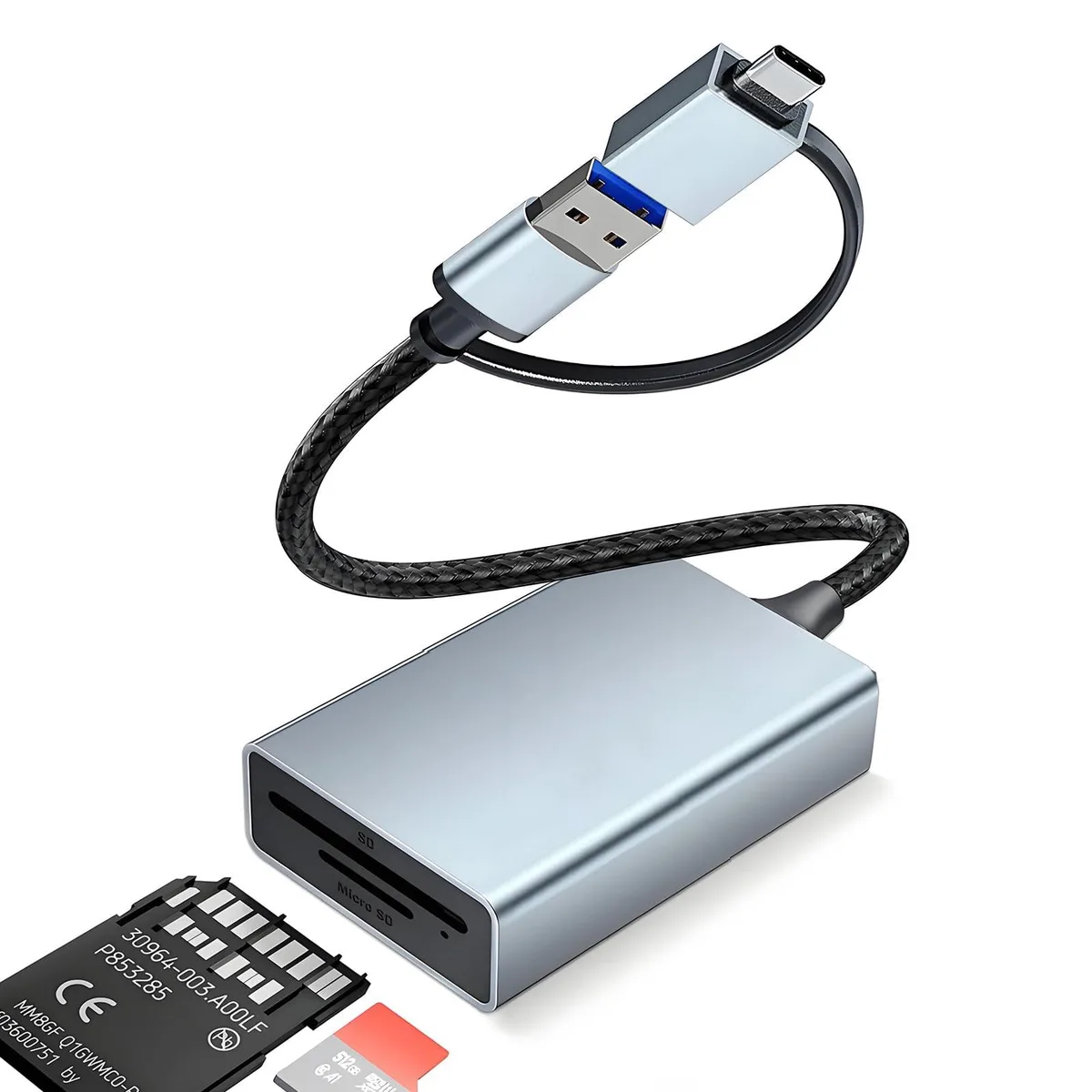  DERSUR USB-C RFID Card Reader SD 4.0 312MB/s — product photo