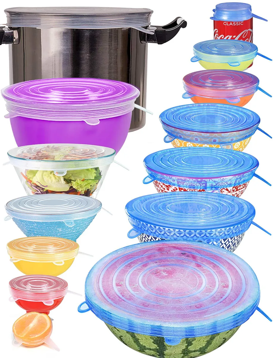  longzon AMUSE-40110008 14-piece silicone stretch lids food storage — product photo