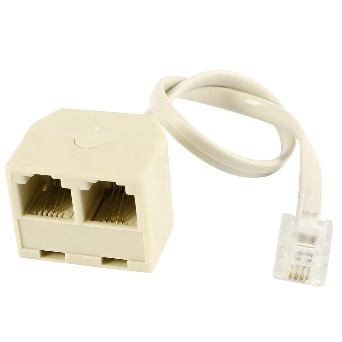Unique-Bargains Unique-Bargains RJ11 6P4C 2 Female Socket to Male Plug Telephone Adapter — product photo