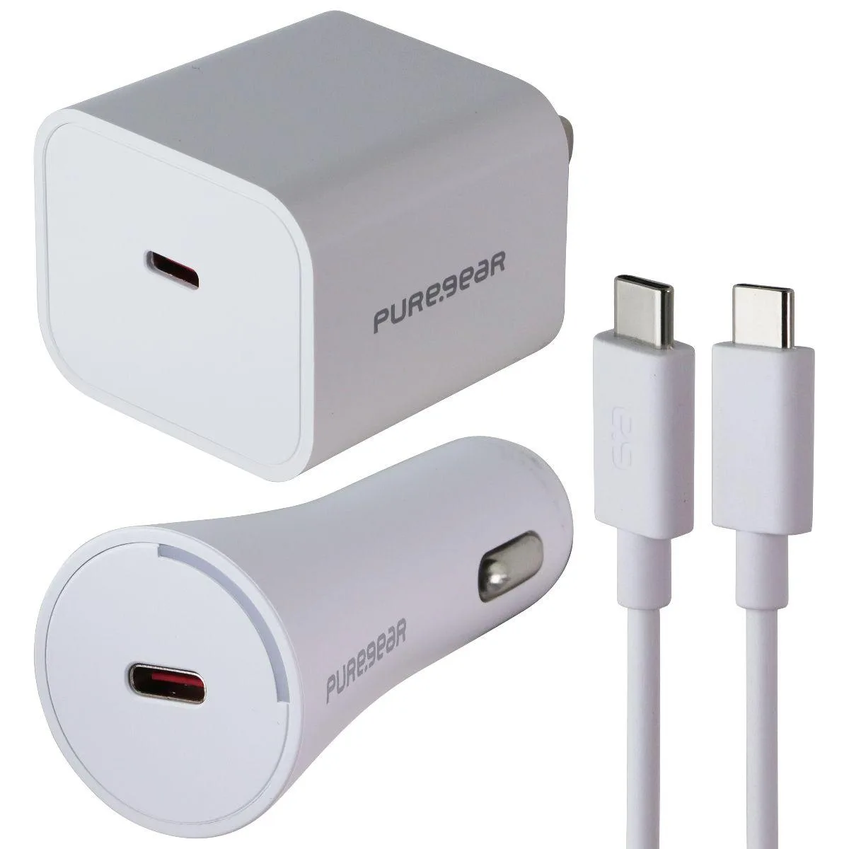 PureGear PureGear Light Speed 30W USB-C Wall Car Charger White — product photo
