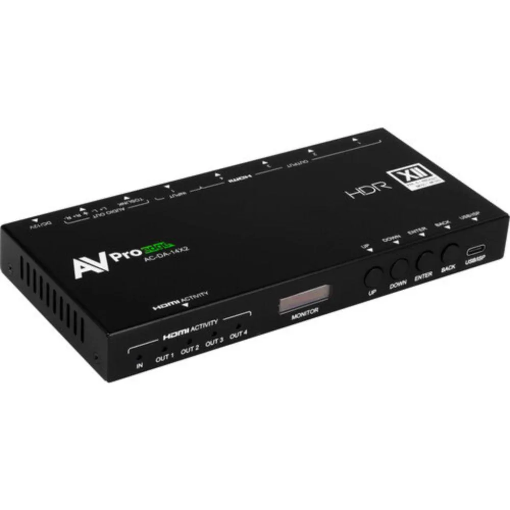 AVPro Edge AVPro Edge AC-DA14-AUHD-GEN2 1x4 HDMI Distribution Amplifier 48 Gbps — product photo