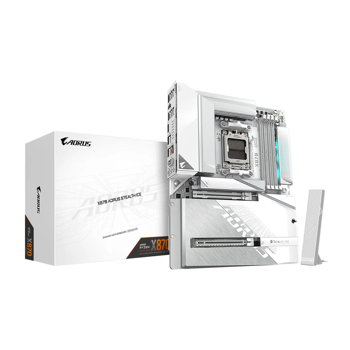 GIGABYTE GIGABYTE X870 AORUS STEALTH ICE AMD motherboard — fotografie produktu