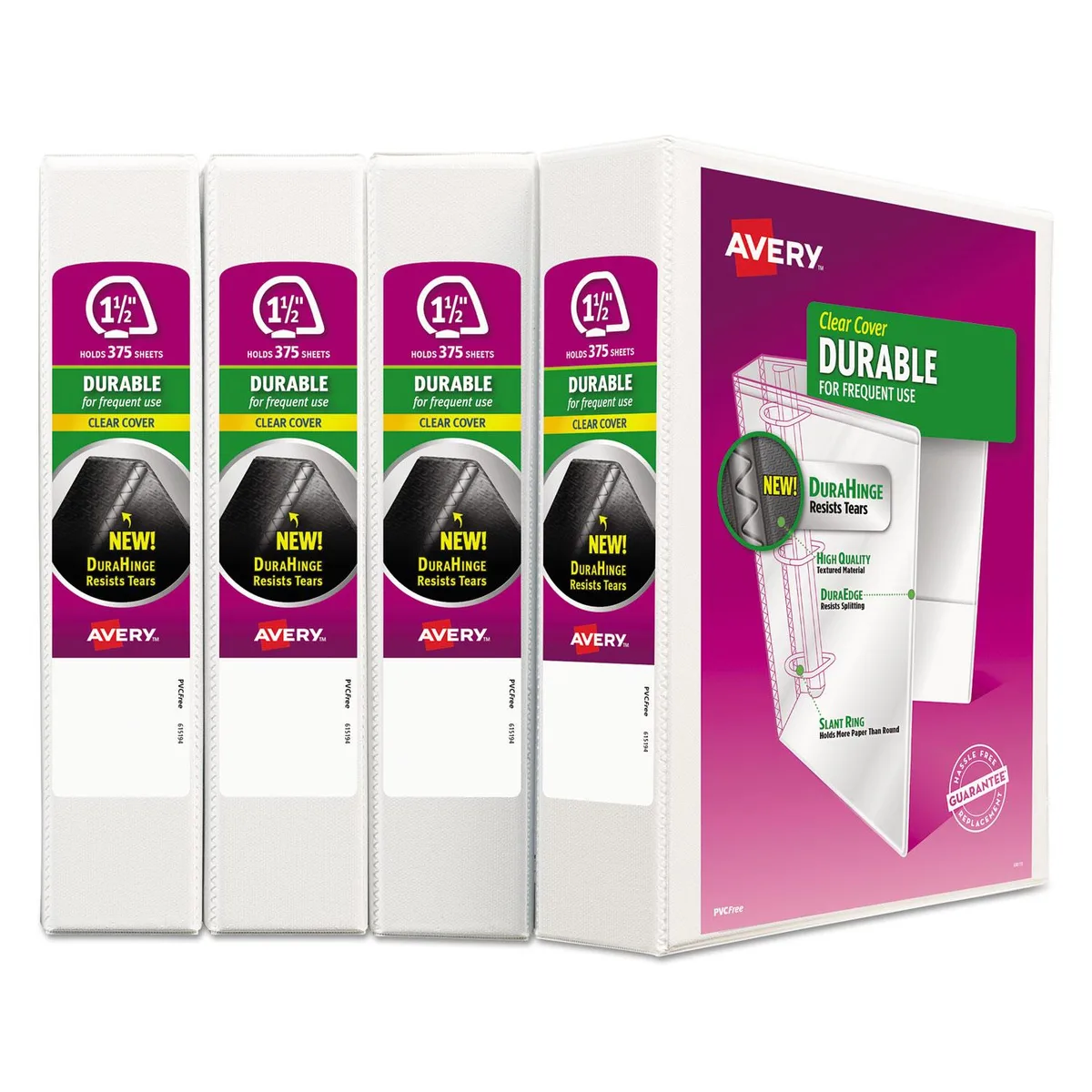 Avery Dennison Avery Dennison AVE17576 View Binder 1 1/2" White 4/Pack — product photo