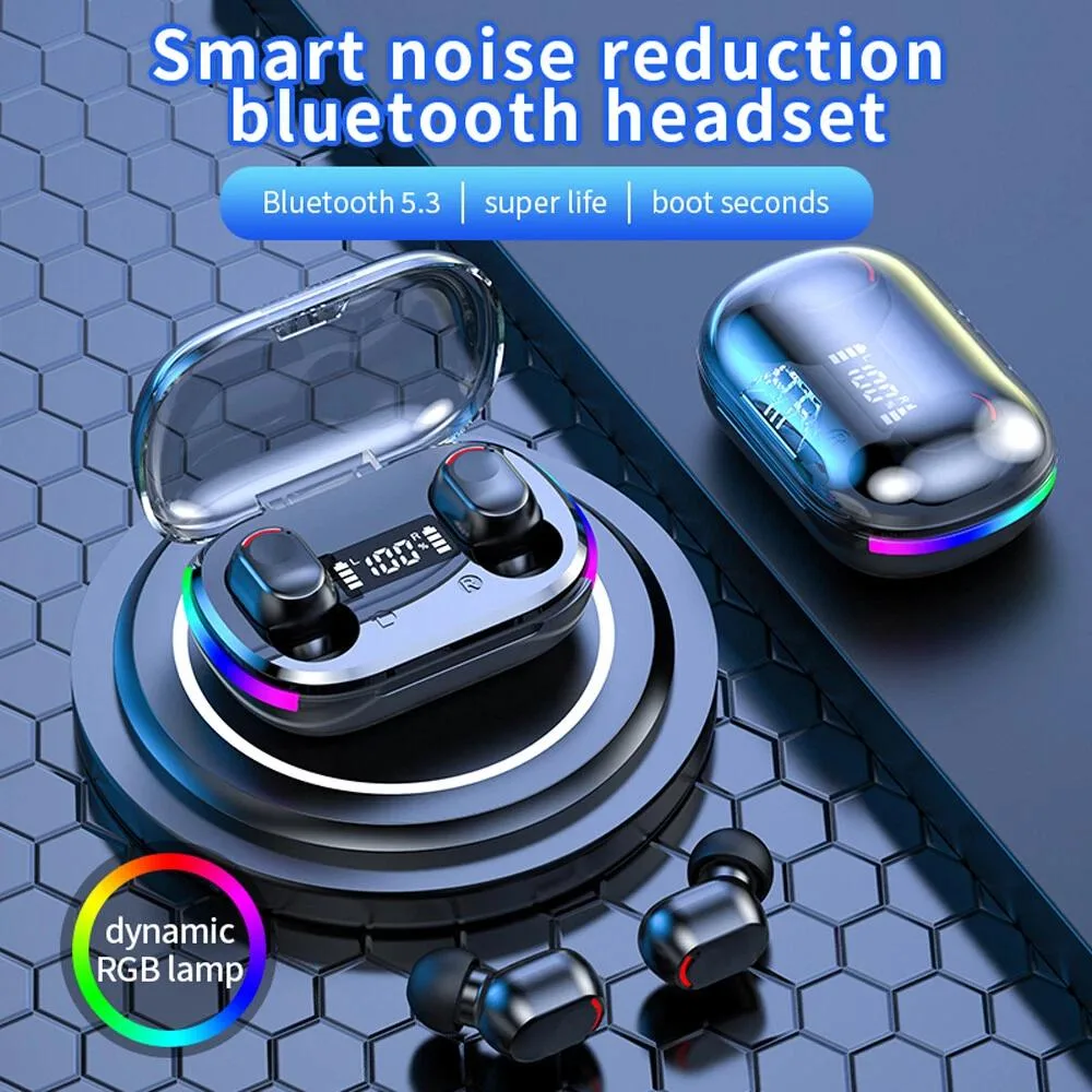 NShi NShi Bluetooth 5.3 earbuds black 8mm 10m 800mAh case — product photo