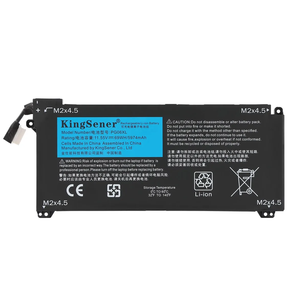 KingSener KingSener PG06XL 69WH 11.55V laptop battery — product photo