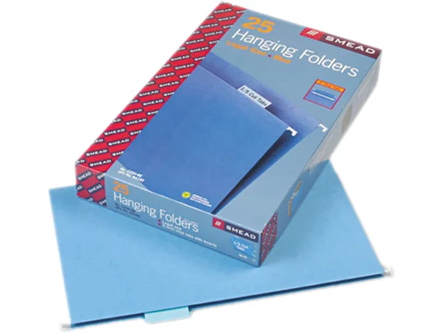 Smead Smead 64160 Hanging File Folders Legal Blue 1/5 Tab 11 Point 25 Box — product photo