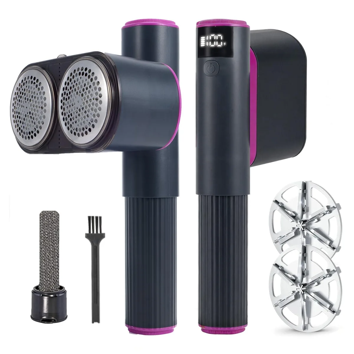 Daewoo YL-707 fabric shaver, dual-head, 2-speed, 2000mAh, LCD display — product photo