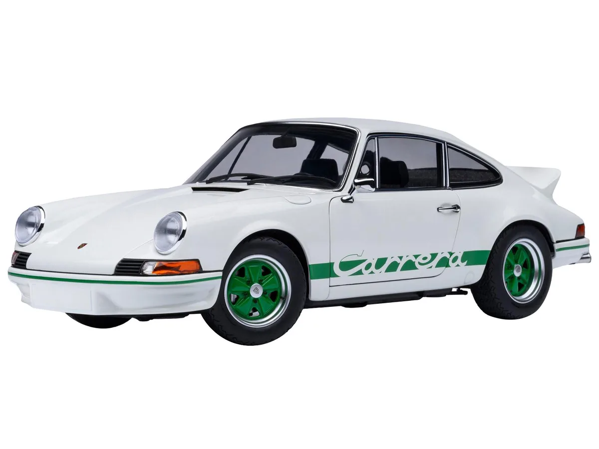 Autoart Autoart Porsche 911 Carrera 2.7 RS Grand Prix White Green Stripes 1/18 hobby collectible — product photo