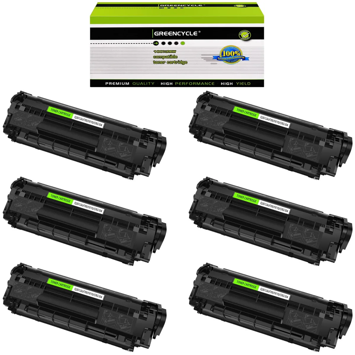 GREENCYCLE GREENCYCLE Q2612A Compatible Toner Cartridge 6-Pack Black — product photo