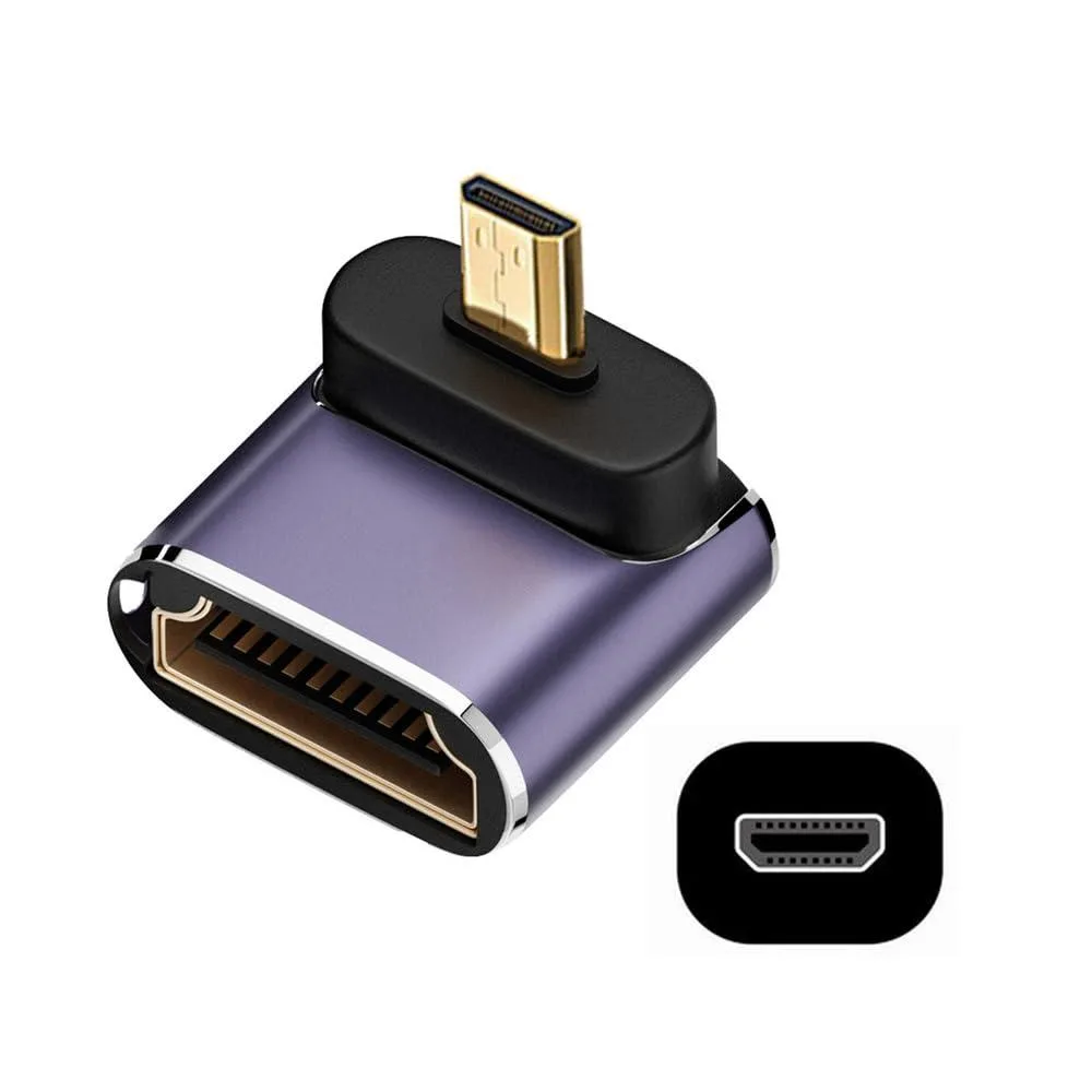LORDWORLD LORDWORLD Micro HDMI Male to HDMI 2.1 Female 8K 60Hz Angled Adapter — product photo